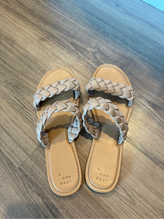 a new day Shoes - a new day Braided Double-Strap Slide Sandals in Light Taupe